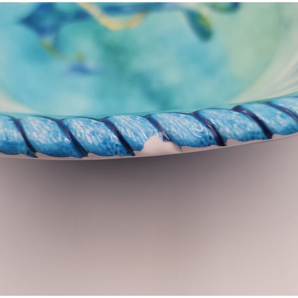 Salad Serving Set Cynthia Coulter Nautical Ocean Seaside Blue Stripes July 4th - Picture 6 of 15